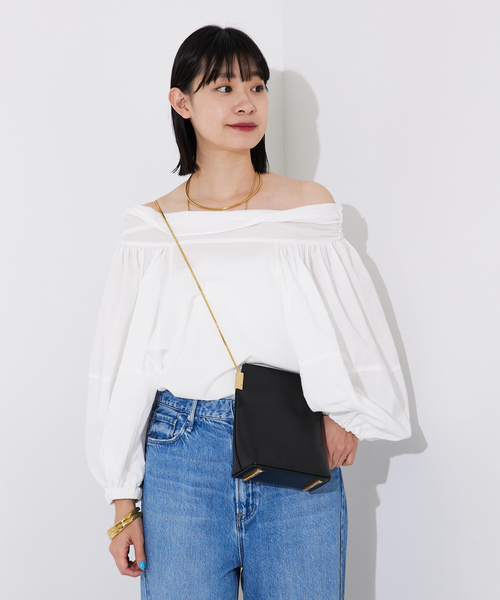【ホワイト】コットンオフショルボリュームブラウス Rouge vif la cle｜コットンオフショルボリュームブラウス | Rakuten