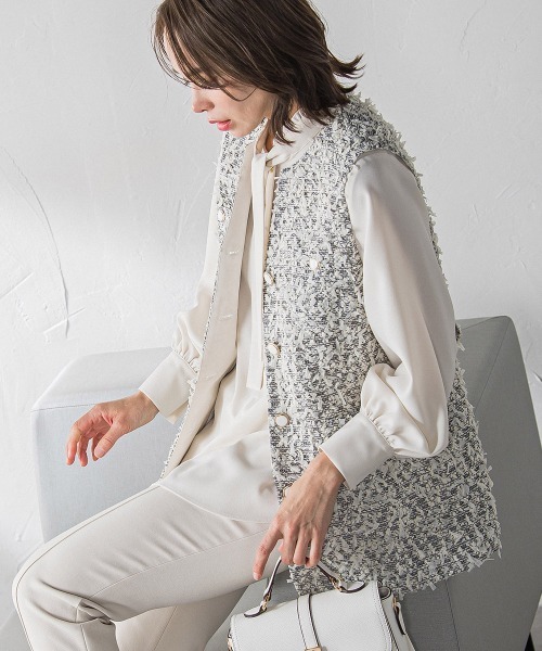 Viaggio Blu（ビアッジョブルー） ベスト ジレ ファンシーツイードジレ