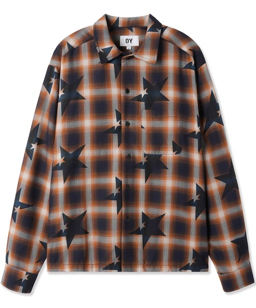ブラウス シャツ 「OY/オーワイ」STAR OMBRE CHECK CROPPED SHIRT /チェックシャツ レディース メンズ