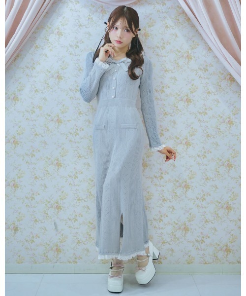ミーロワール　ワンピース　新品未使用品 Me roir ワンピース すかし編みニットOP : ZOZOTOWN Yahoo!店