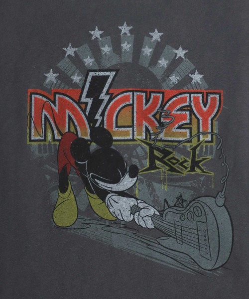 【Disney】Mickey ミッキー　ノースリーブ　Tシャツ ミッキーマウス オーバーサイズ ピグメント風 ヴィンテージ