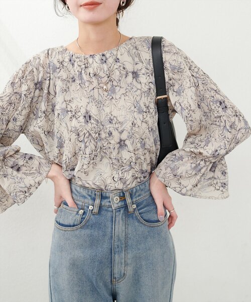 natural couture ブラウス シャツ マジョリカプリーツブラウス