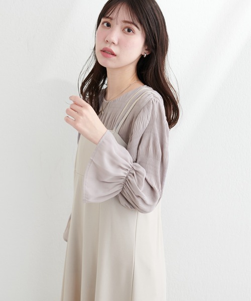 natural couture ブラウス シャツ マジョリカプリーツブラウス