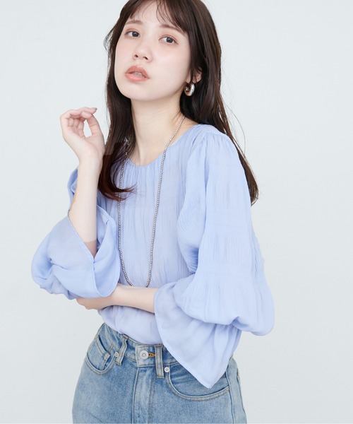 ブラウス シャツ マジョリカプリーツブラウス レディース natural couture ブラウス シャツ マジョリカプリーツブラウス