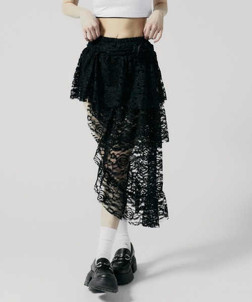 Chick スカート Asymmetry Lace Skirt / アシンメトリーレーススカート