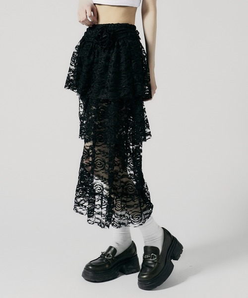 Chick スカート Asymmetry Lace Skirt / アシンメトリーレーススカート