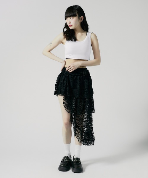 Chick スカート Asymmetry Lace Skirt / アシンメトリーレーススカート