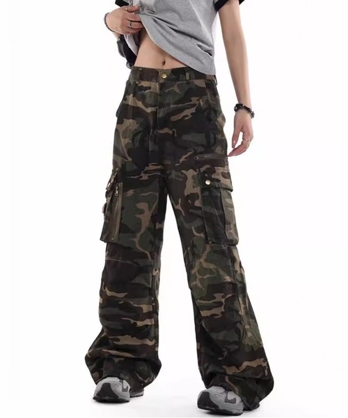 ARCHIVER カーゴパンツ 「Bk」カモフラージュ迷彩 ワイドカーゴパンツ