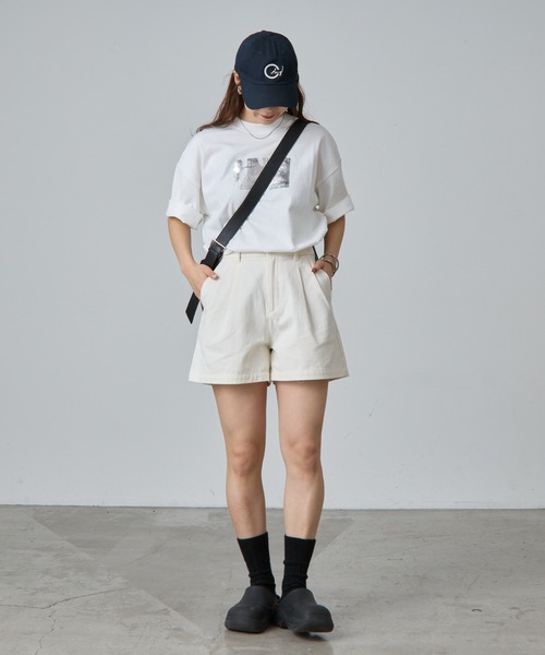 きれいめカジュアル ショートパンツ タック シンプル☆２色 タック入りショートパンツ(2color) | ファッション通販サイト NUGU