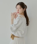 tシャツ 「7分袖」肩リボンワンショルルーズス...の詳細画像3