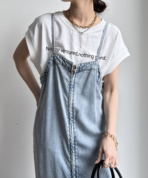 ブラウス シャツ 「WEB限定」ジョーゼットロゴTEE レディース