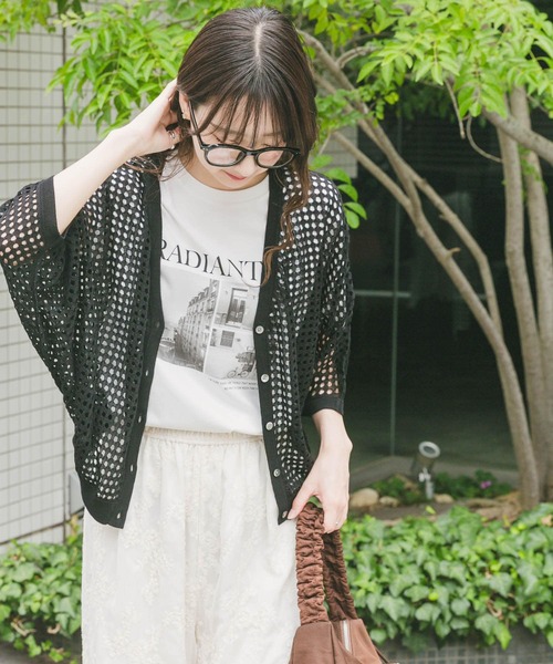 ITEMS URBANRESEARCH カーディガン メッシュニットカーディガン