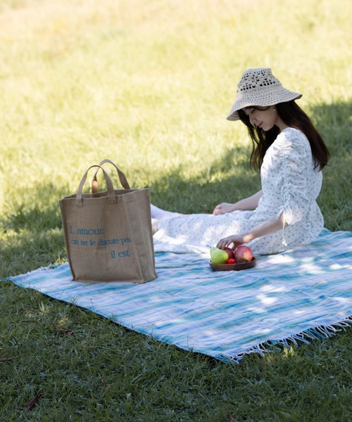 TWEEDMILL ウール　ラグ　防水裏地付　タグ付　145 x 183cm TWEED MILL（ツイードミル） ポロピクニックラグ 145×183cm ニュー