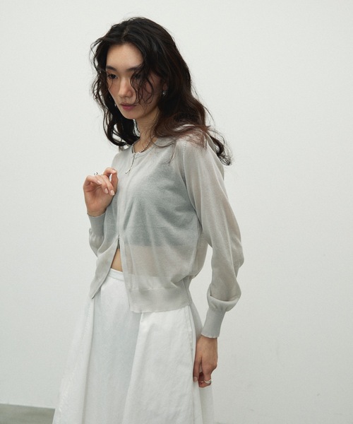 カーディガン Double Zip Crew Neck Cardigan / ダブルジップクルー