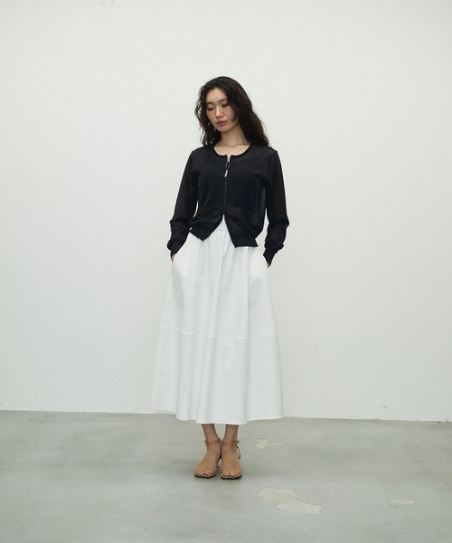 カーディガン Double Zip Crew Neck Cardigan / ダブルジップクルー