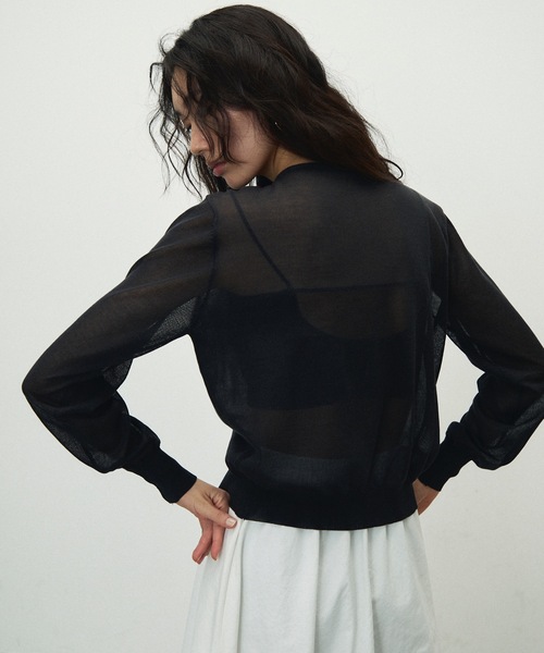 カーディガン Double Zip Crew Neck Cardigan / ダブルジップクルー