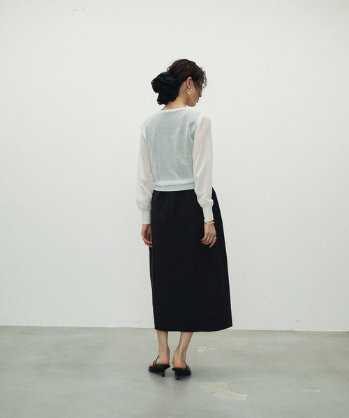 カーディガン Double Zip Crew Neck Cardigan / ダブルジップクルー