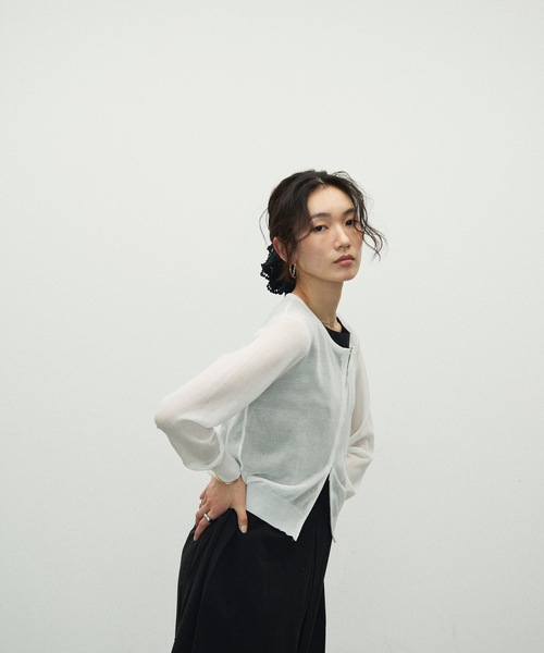 カーディガン Double Zip Crew Neck Cardigan / ダブルジップクルー