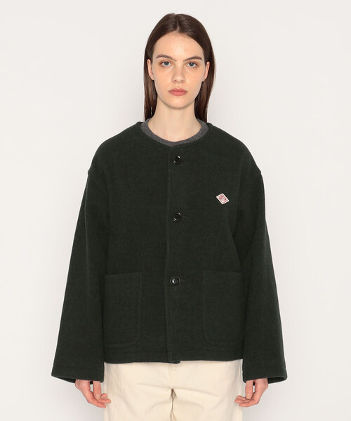 Danton（ダントン） ノーカラージャケット 38 ダークグリーン