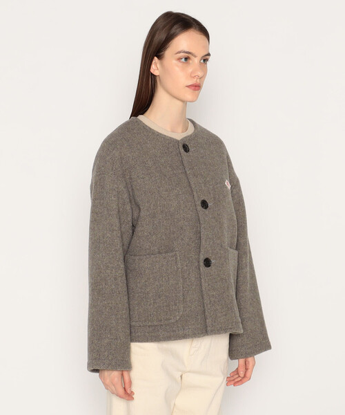 Danton（ダントン） ノーカラージャケット 38 ダークグリーン