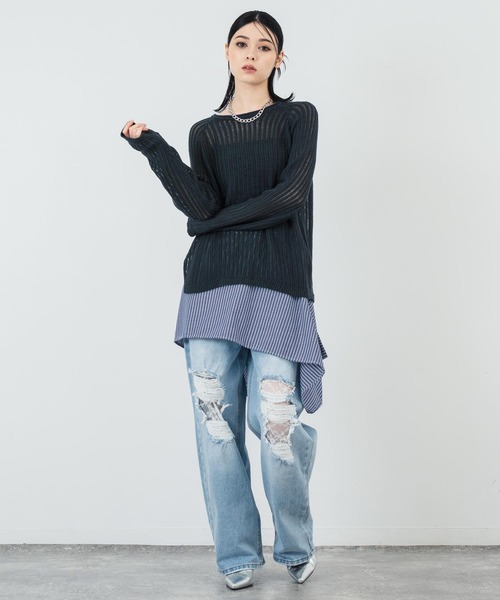 【ANAP/アナップ】ジーンズ デニム オシャレ 美脚 カジュアル M ダメージ ANAP ジーンズ デニム デニムパンツ ダメージレースデニムパンツ