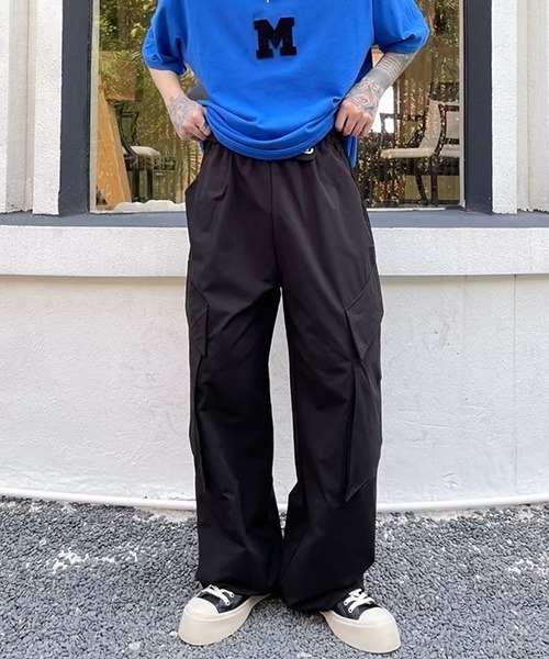 2Color カーゴパンツ ワイドパンツ ルーズ men's ROOP TOKYO カーゴパンツ ワイドカラーカーゴパンツ ルーズ