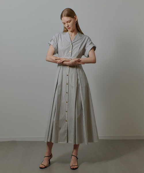 allureville シャツワンピース allureville（アルアバイル） シャツワンピース 綿ナイロンタンブラー