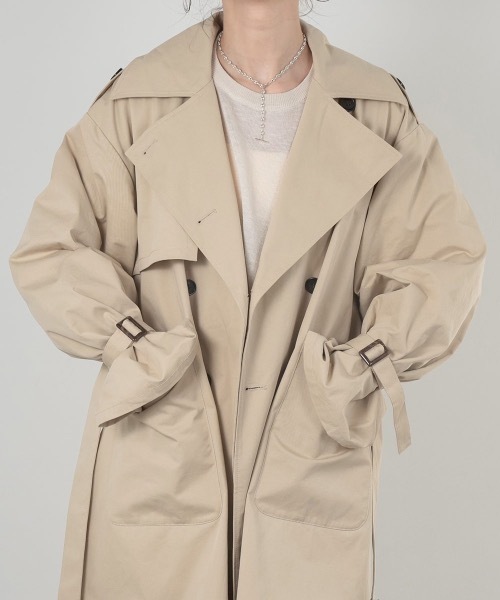 Mariri　Aトレンチコート　ベージュ 楽天市場】ポンチョ風トレンチコート ※3月10日20時ベージュ再販いたし
