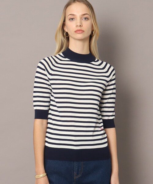 「DRESSTERIOR」 半袖ニット 36 ネイビー レディース