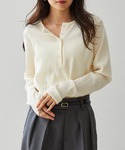 ヘンリーネック tシャツ ヘンリーネックワッフ...の詳細画像3