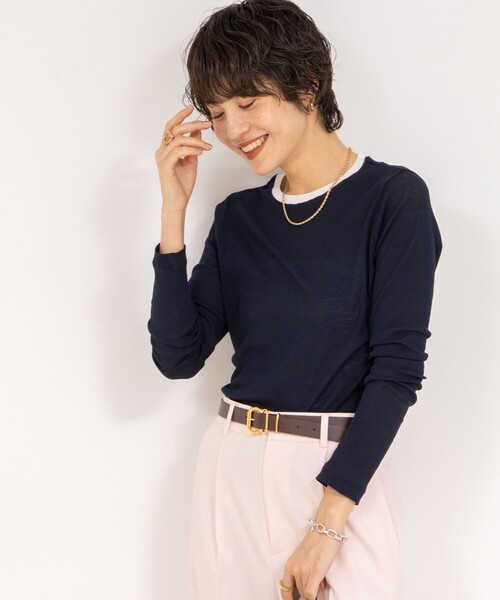 シアー配色トリミングロンT NOLLEY'S sophi NOLLEY'S｜シアー配色トリミングロンT | Rakuten Fashion(楽天