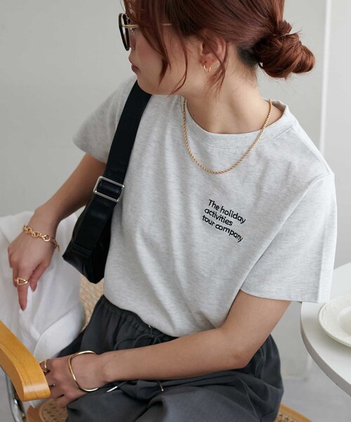 「DISCOAT」 半袖Tシャツ MEDIUM グレー レディース