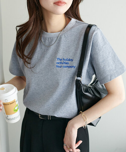 「DISCOAT」 半袖Tシャツ MEDIUM グレー レディース