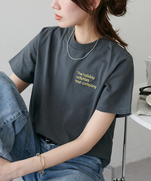 「DISCOAT」 半袖Tシャツ MEDIUM グレー レディース