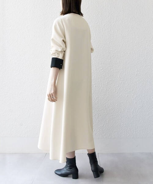 「SHIPS any」 長袖ワンピース ONE SIZE ネイビー レディース