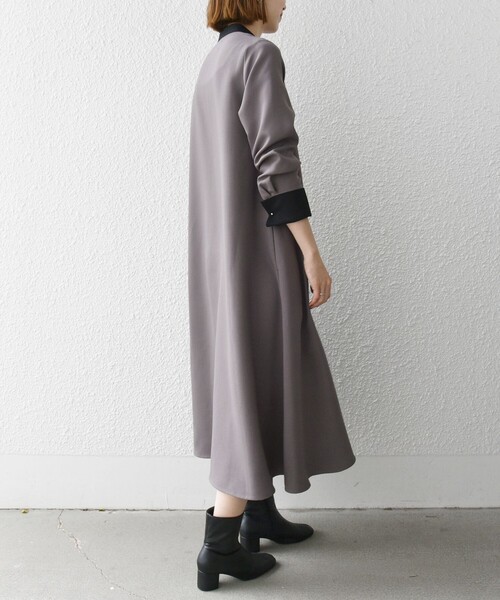 「SHIPS any」 長袖ワンピース ONE SIZE ネイビー レディース