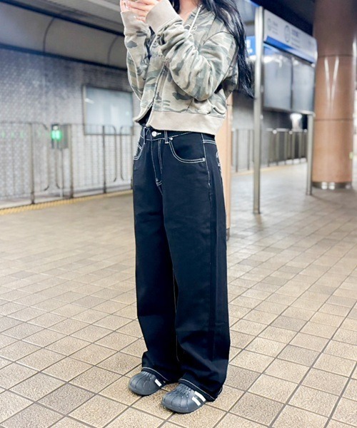 ワイドパンツ ジーンズ デニム デニムパンツ 「Vini」カーペンター
