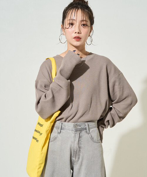 tシャツ 限定展開　ワッフル クルーネック チュニック プルオーバー レディース | FREAK'S STORE | 15