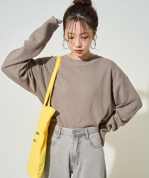 tシャツ 限定展開　ワッフル クルーネック チュニック プルオーバー レディース | FREAK'S STORE | 10