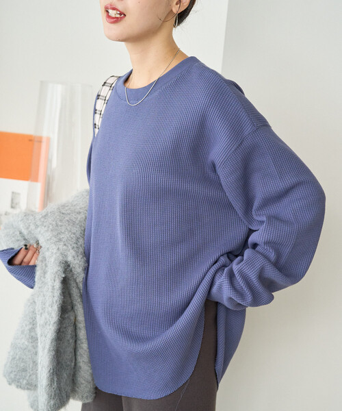 ワッフルプルオーバー 新品　マディソンブルー　ロングT FREAK'S STORE（フリークスストア） tシャツ 限定展開 ワッフル クルー