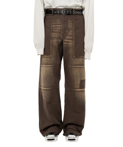 KAMIYA カーゴパンツ Repaired Serge Work Pants メンズ : ZOZOTOWN