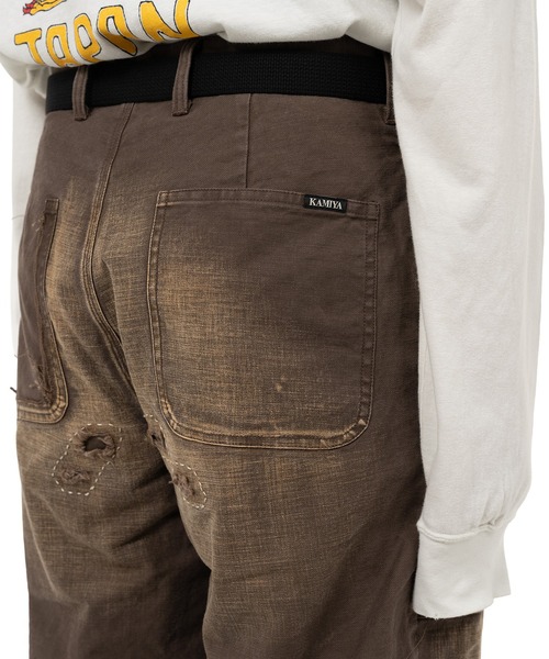 KAMIYA カーゴパンツ Repaired Serge Work Pants メンズ : ZOZOTOWN