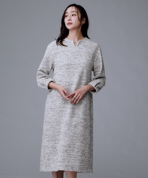 UNTITLED（アンタイトル） ワンピース 「洗える/ストレッチ」ツイード