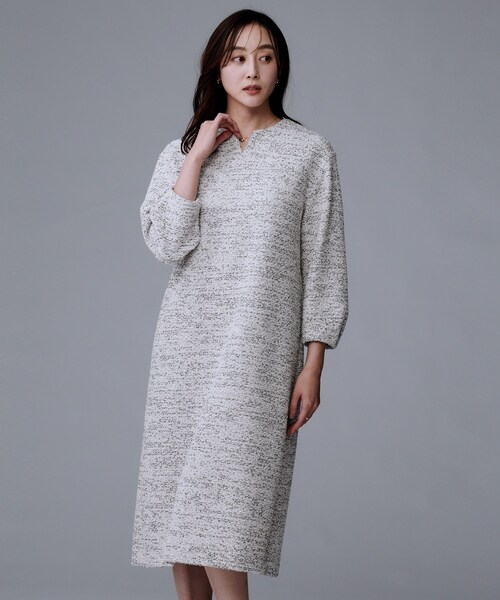 UNTITLED（アンタイトル） ワンピース 「洗える/ストレッチ」ツイード