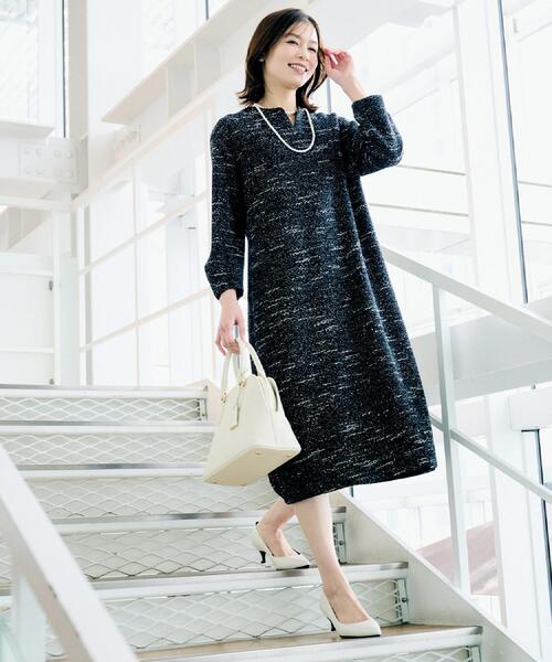 UNTITLED（アンタイトル） ワンピース 「洗える/ストレッチ」ツイード