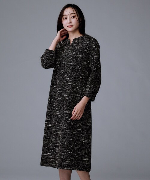 UNTITLED（アンタイトル） ワンピース 「洗える/ストレッチ」ツイード
