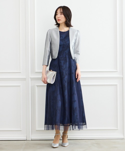 AIMER（エメ） ノーカラージャケット MEDIUM ネイビー レディース