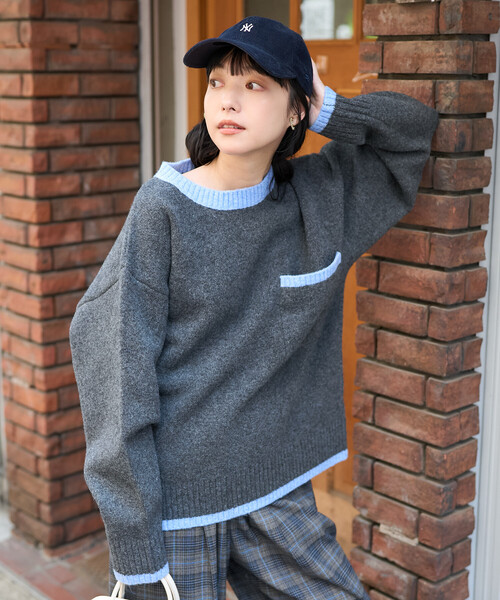 FREAK'S STORE（フリークスストア） ニット セーター 配色 ポケット