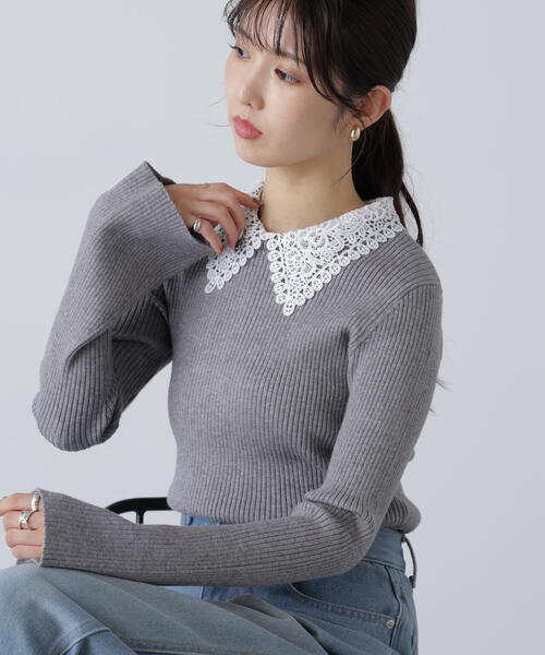 【美品】オスカリート　リブニット　セーター　刺繍レース　ウールシルク　イタリア製 楽天市場】オスカリート（ニット・セーター｜トップス）：レディース