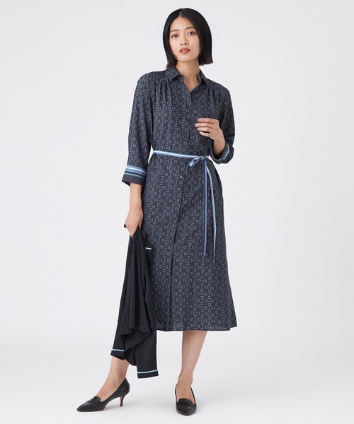 ワンピース 「L」「ウォッシャブル」ビットプリントデシンワンピース | TRANS WORK | 02